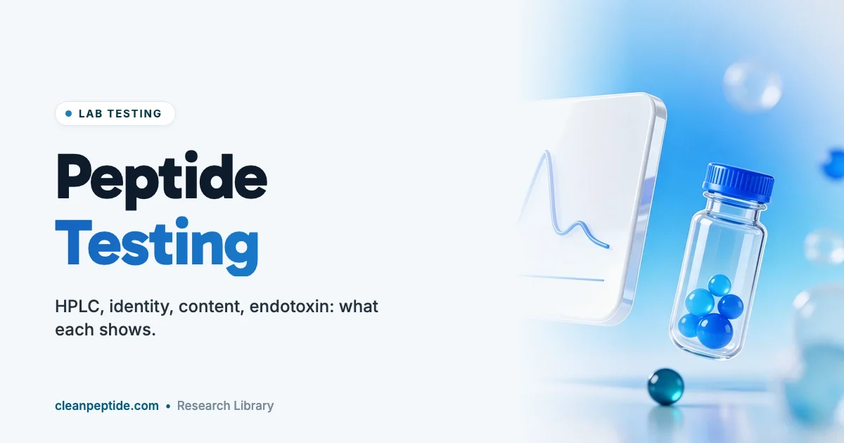 Peptide Testing: HPLC, Identity, Content, Endotoxin and What Each Shows